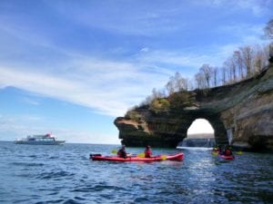 See Lovers Leap, a popular stop when seeing Pictured Rocks National Lakeshore.