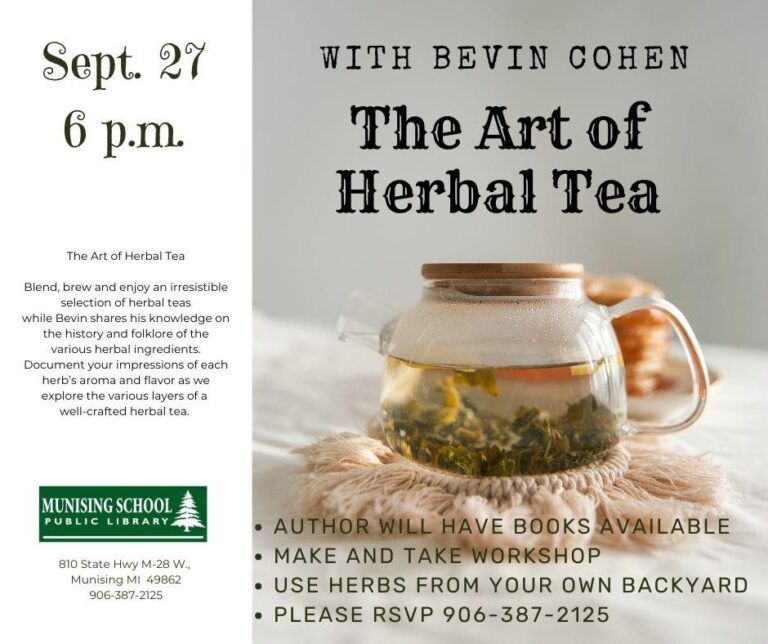 Munising School Public Library to Host Art of Herbal Tea Workshop