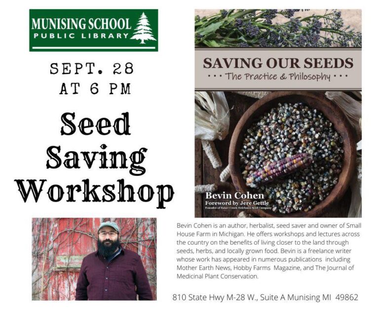 Munising School Public Library to Host Seed Saving Workshop