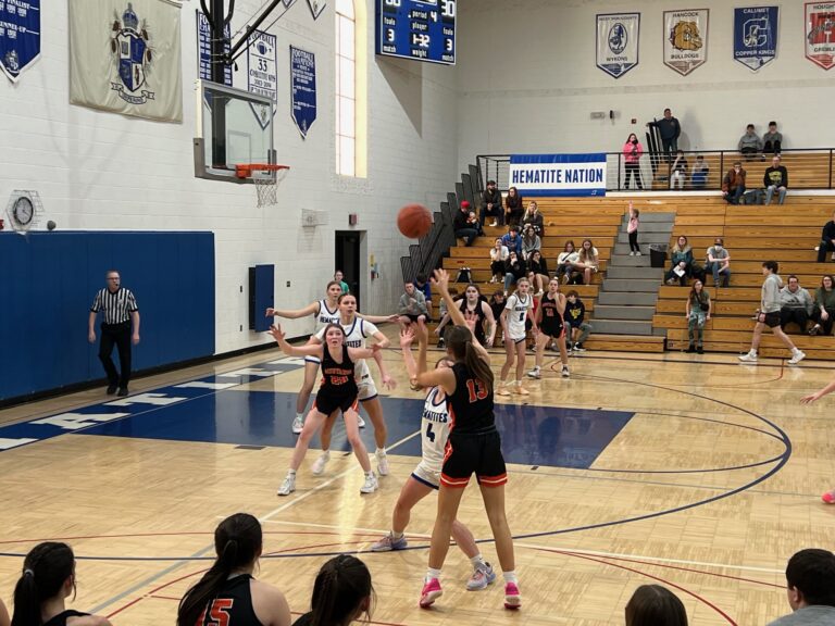 A tough afternoon for the Mustang girls. Ishpeming Hematites 78, Mustangs 32.
