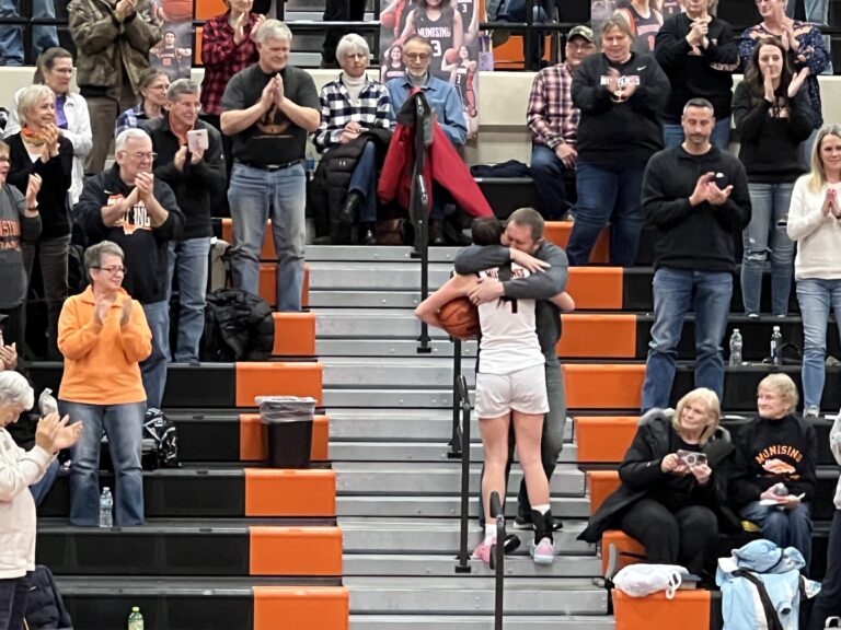 Bailey Corcoran scores her 1,000th point as a Mustang.